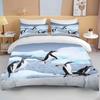 3 Piece Set King Size Double Bed Bedding Set Microfiber Or Polyester Duvet Cover Kids Bedroom Bed Set Cute Penguin Bedding