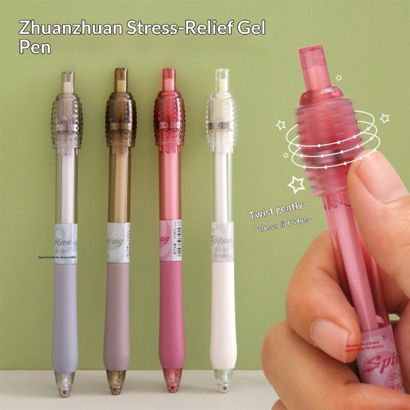 8PCS Stress Relief Retractable Gel Pen 0.5MM Tip Quick Dry Ergonomic Silicone Grip Gel Pen for School Office Supplies