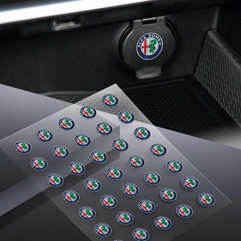 1/2/5/10pcs Car Styling Emblems Stickers Interior Decoration Decal for Alfa Romeo Giulia Giulietta Stelvio Mito Sportiva Mito