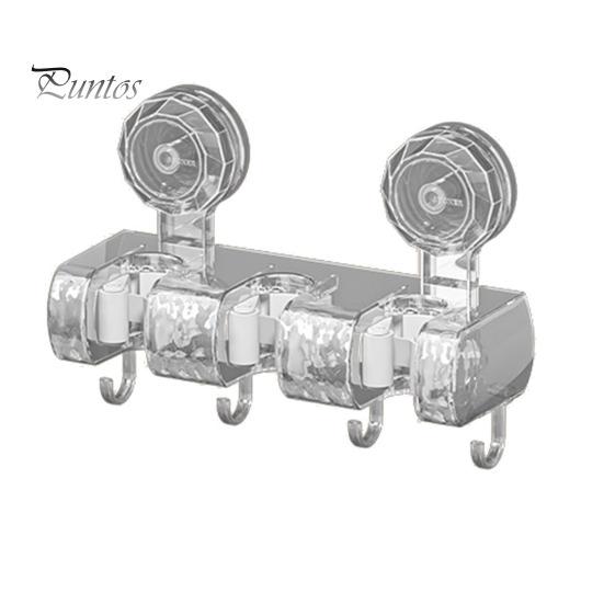 

Настенный держатель для швабры, прочный, выдерживающий нагрузку, простой монтаж, нескользящая вешалка для швабры, органайзер для совок для метлы 3 прозрачный