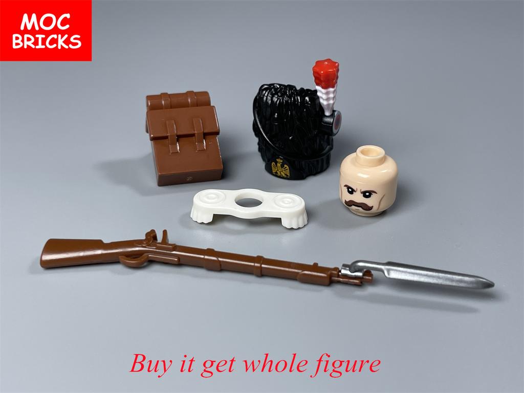 MOC Bricks Military Figures Napoleonic Wars Series Building Blocks Medieval French Dragoon British Soldiers Weapons Bricks Toys