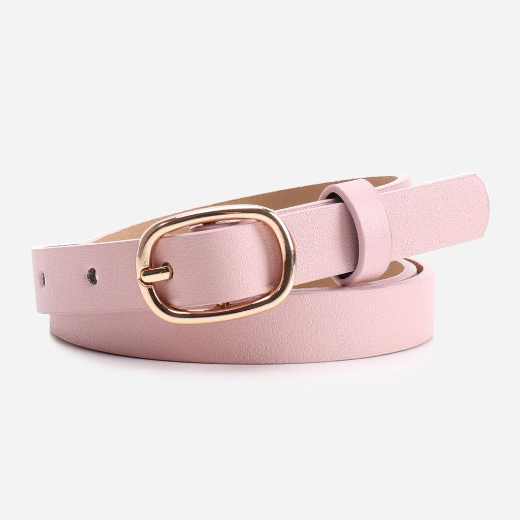 Womens Oval Pin Buckle Belt In Multi Colors For Jeans And Dresses