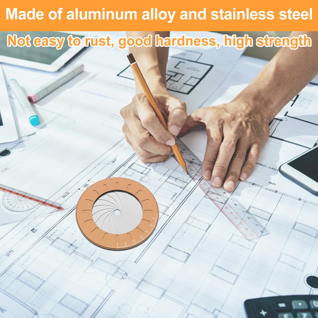 Circle Drawing Tool Stainless Steel Circular Measuring Tools Rotatable Round Drawing Tools Multi-functional Plotter for Engineer