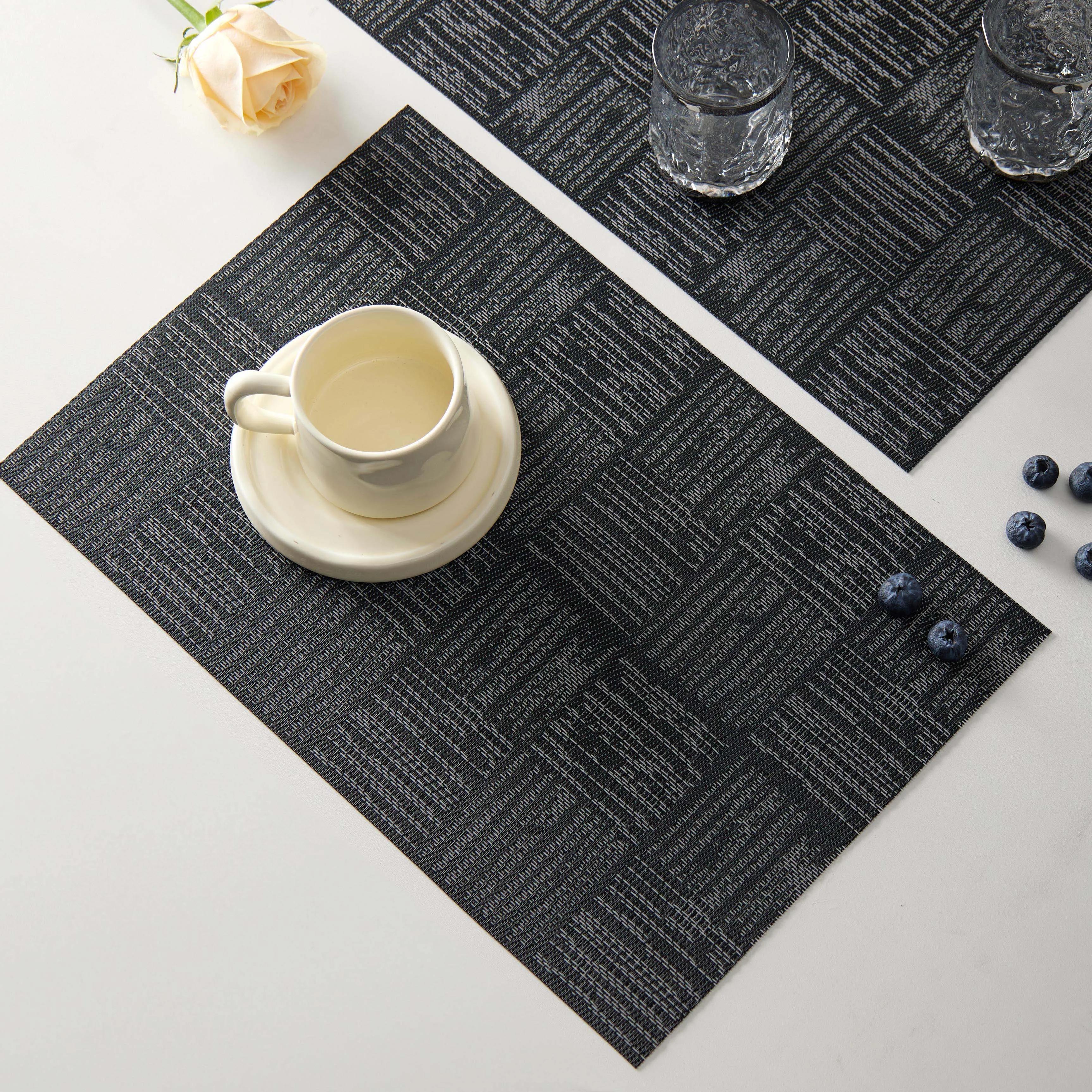 

1pcs/4pcs Hot Sale Pvc Woven Placemat Non-slip Table Mat Plate Mat for Home Dining Room luxury placemat for dining table cocina 45x30cm&rectangle