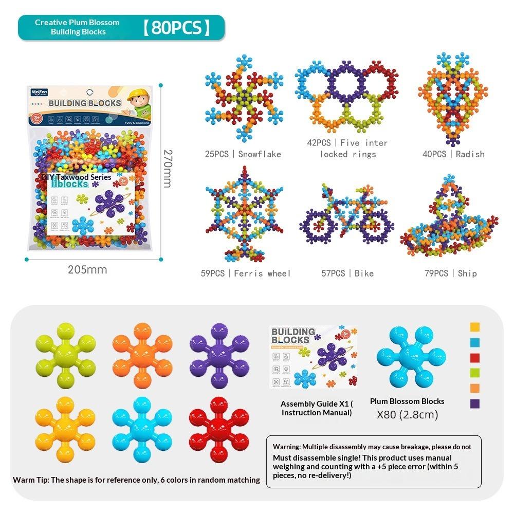 

Diy Plum Blossom Building Block Kindergarten Educational Early Education Granular Toys