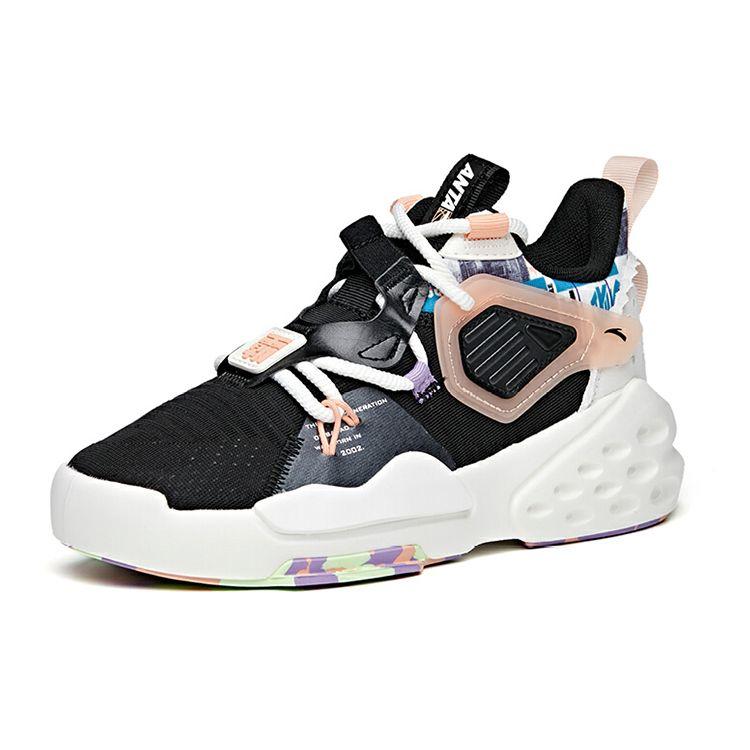 Anta Badass Mesh Casual Mid-Top Sneakers Women sneakers Black Pink White 122128084-5
