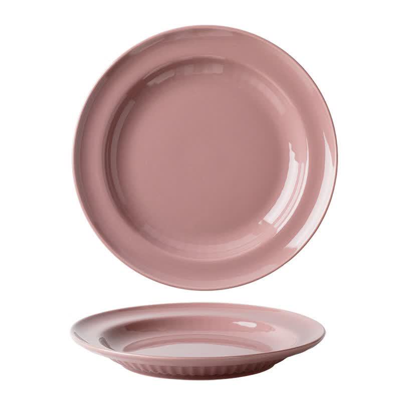 French Style Glazed Ceramic Shallow Plate
