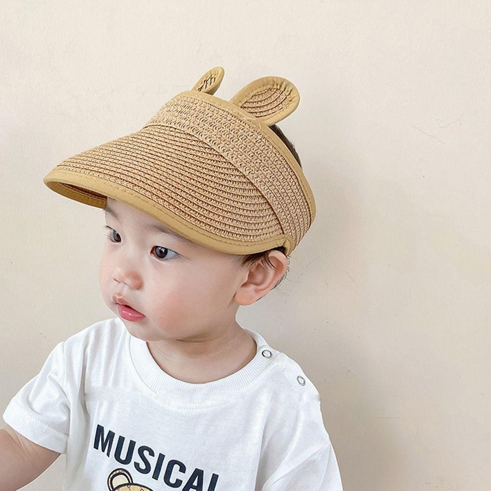 

UV Protection Wide Brim Children Sun Visor Hat Empty Top Hat Kids Outdoor Hat Korean Style Cap