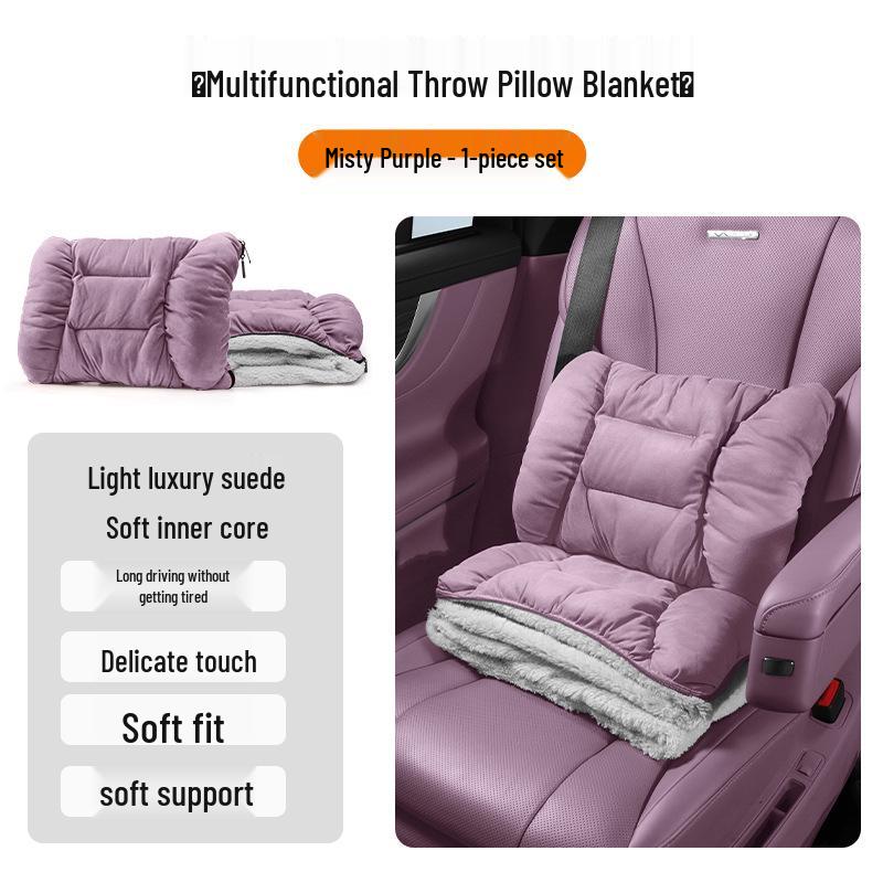 Winter Headrest & Lumbar Support Pillow for AITO M7/M9/M5 - Plush Lambswool Two-in-One Blanket