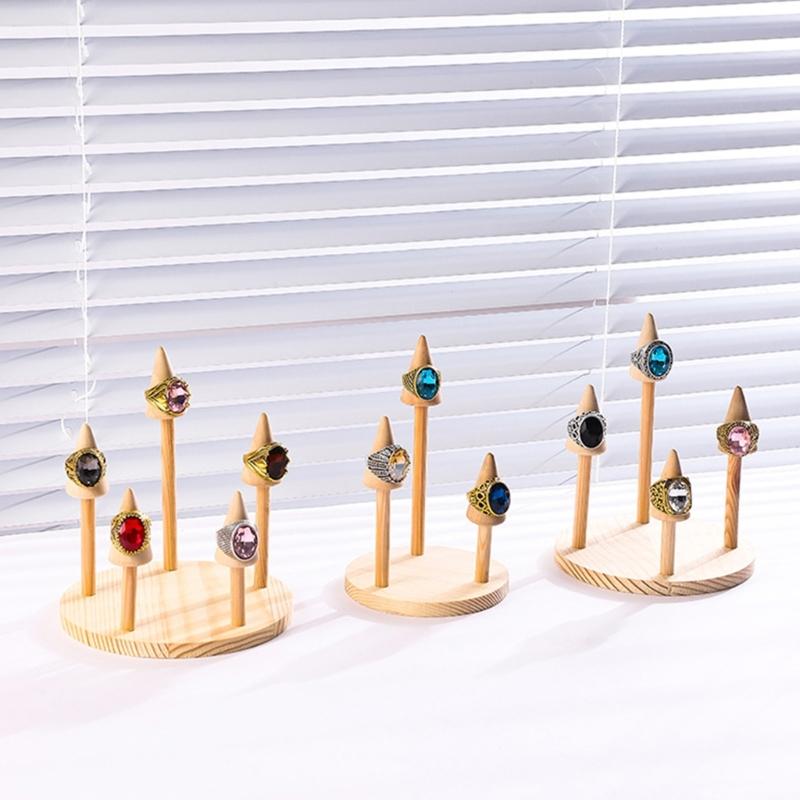 Sturdy Solid Wood Jewelry Display Stand Accessory for Rings Watches Bangles Organizers Storage Tray Showcase Prop