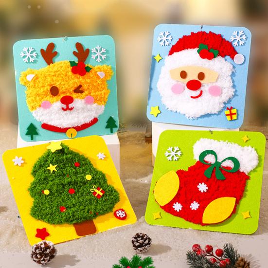DIY Christmas Embroidery Kit Cute Tree/Stocking/Santa Embroidery Stitching Projects Xmas Sewing Craft Kit