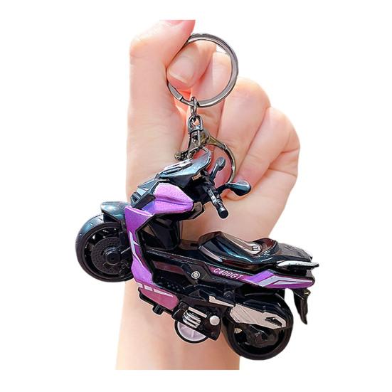 Keychain Pendant Motorbike Charm Zinc Alloy Anti-Detachable Hook Keyring Backpack Accessory Decompression Tool