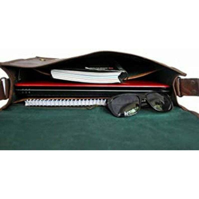 Ručně vyráběná vintage hnědá kůže Messenger Cross-body Laptop Satchel Bag Muži Ženy