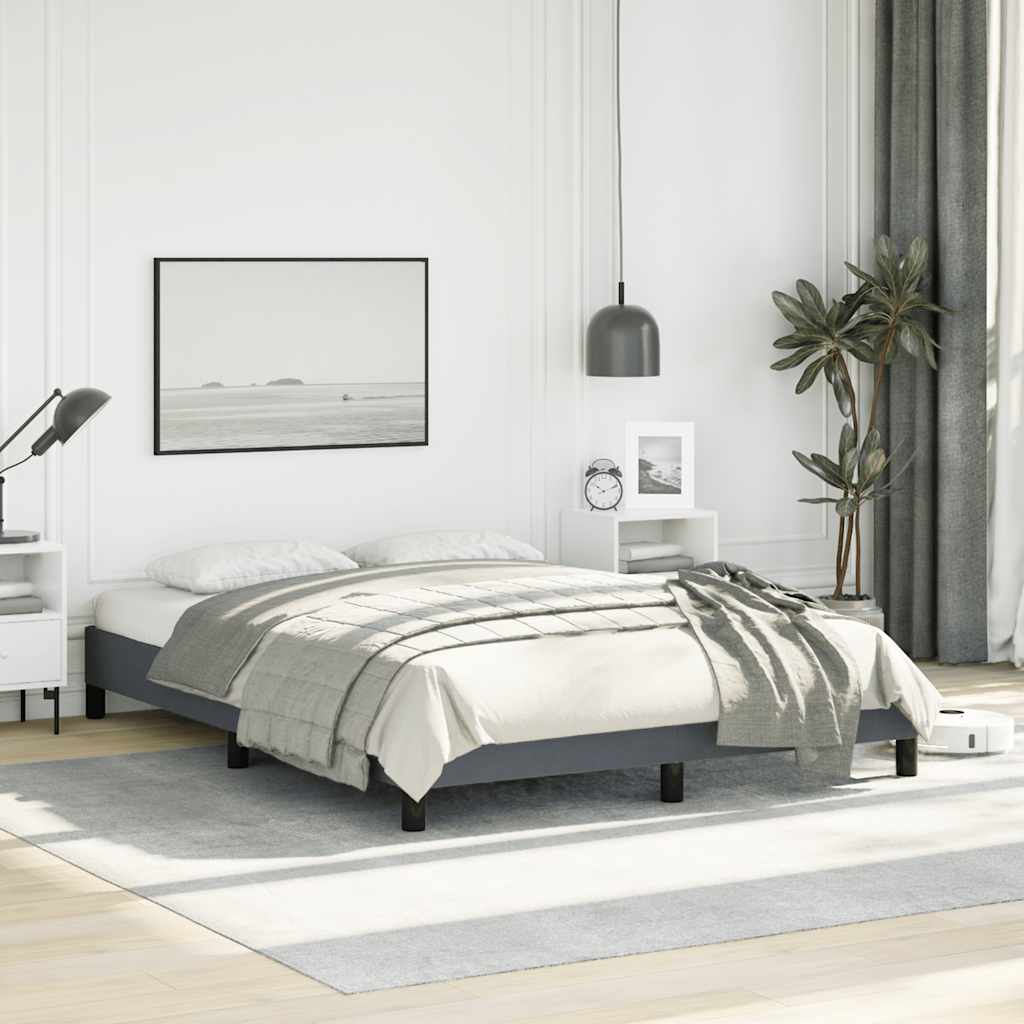 Bed Frame without Mattress Dark Grey 137 x 190 cm Full Velvet