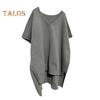 Women Sweater V-Neck Batwing Style Sleeveless Loose Fit Casual Top Solid Color High Low Hem Knit Autumn Winter Sweater Vest
