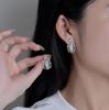 Elegant Retro Hetian Jade Leaf Wreath Earrings - Light Luxury Ancient Style Dangle Studs for Women
