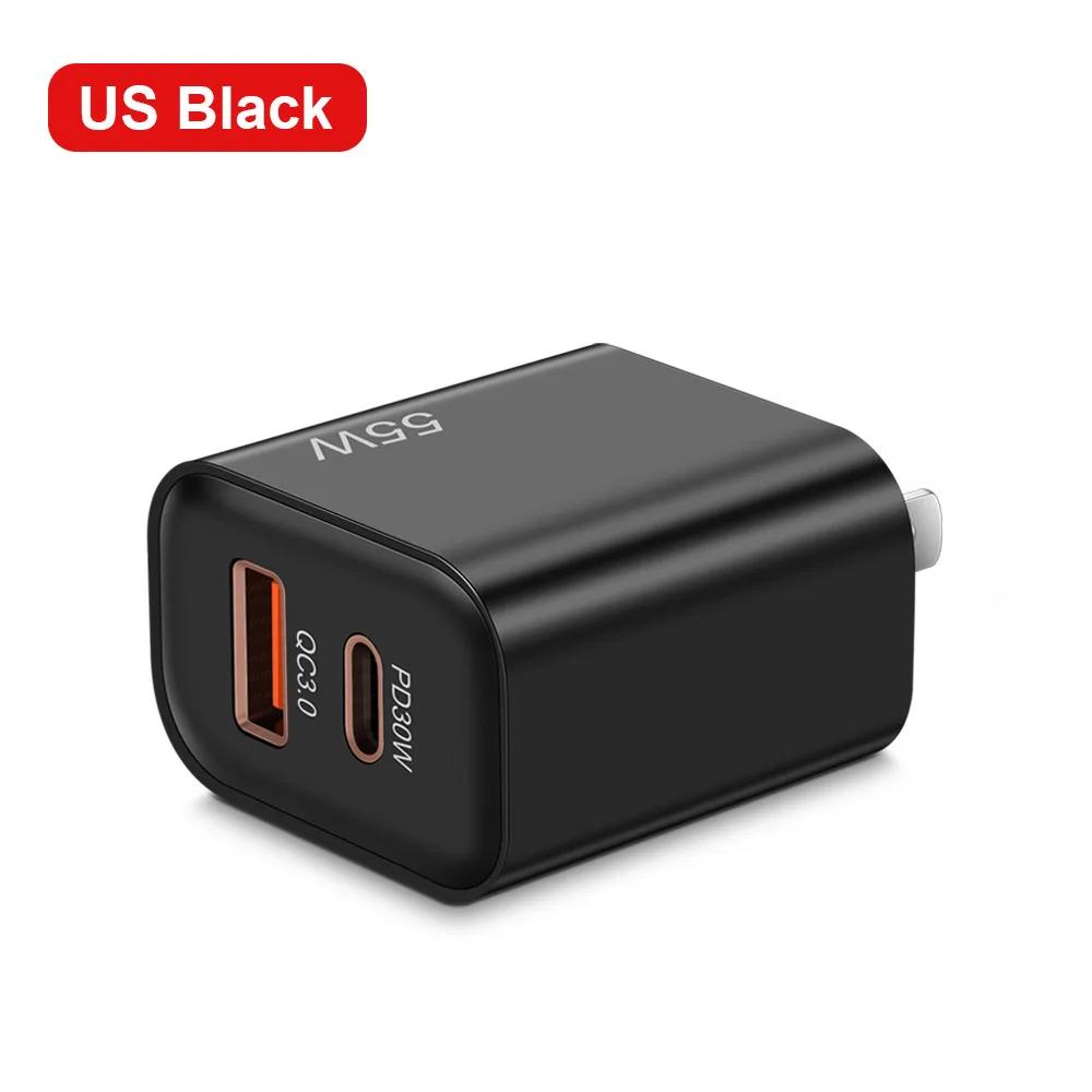 55W USB Type C Charger Quick Charge 3.0 Phone Charge Adapters for IPhone 16 15 Pro Max Xiaomi Samsung Type C Fast Wall Charger