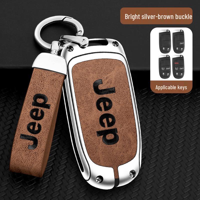 Metal Key Cover for Jeep Compass, Cherokee, Renegade, Grand Commander, Wrangler