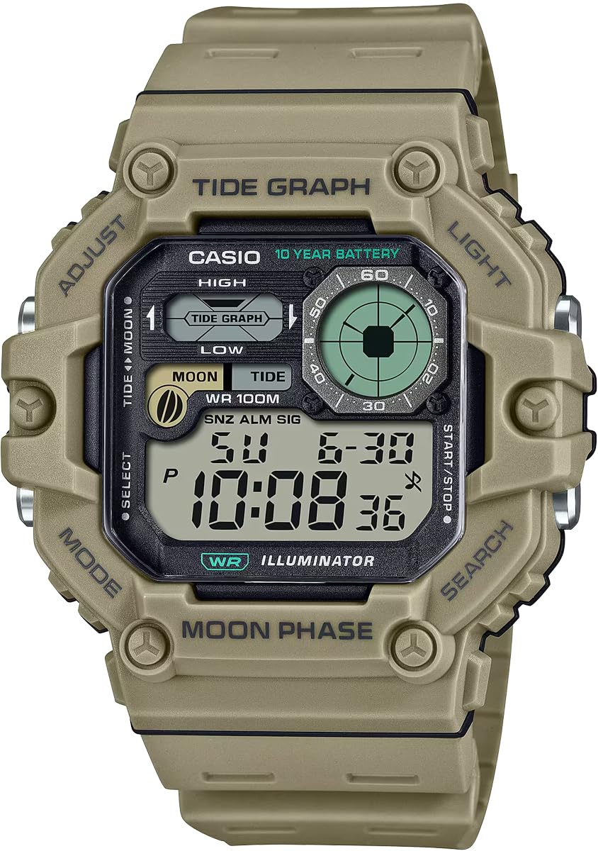 

[Casio] CASIO Digital Men s Watch with Tide Graph & Moon Data Display Function WS-1700H-5AV Khaki Beige Overseas Model [Parallel Import]