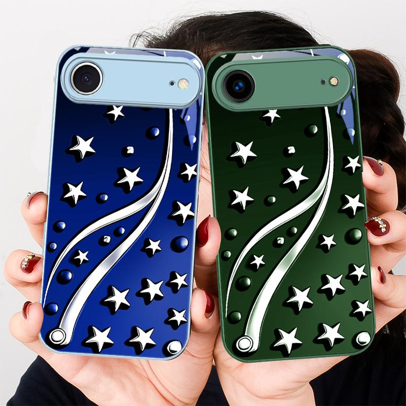 Tiefe Nacht mit Sternen Für iPhone 17 Air 16 E 15 14 13 Plus 12 mini 17 Pro Max 11Pro XR Xs X 7 8 11 Gehärtetes Glas Handyhülle