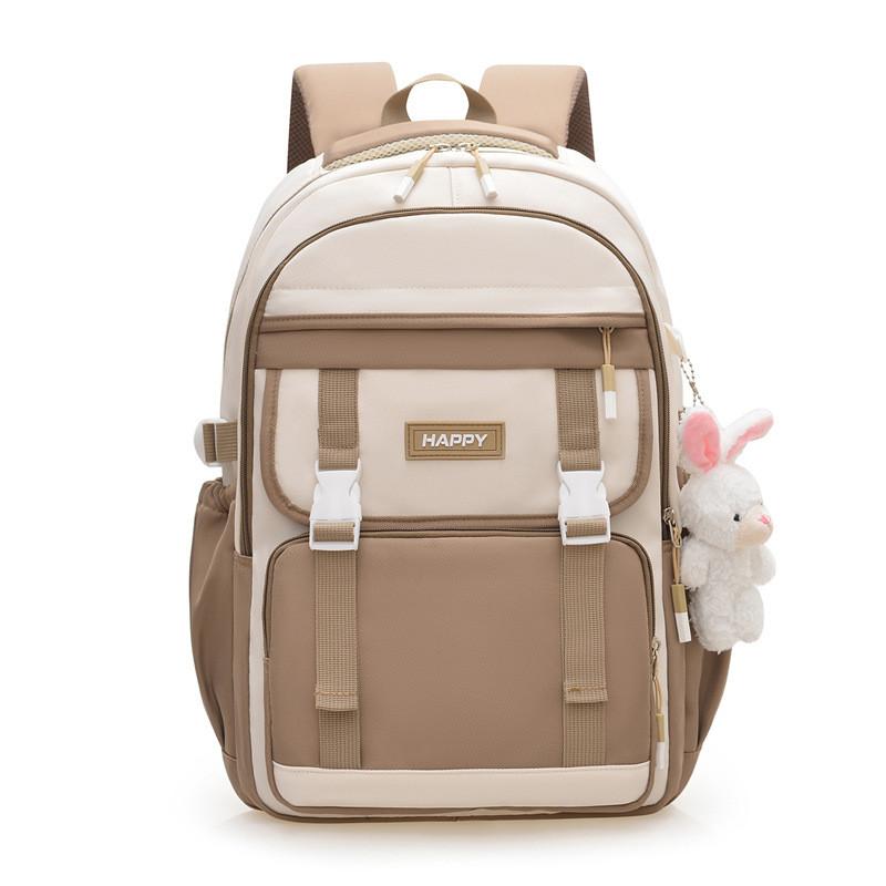 Simplistic Multicolor Nylon School Bag With Ergonomic Straps For High School And Middle School Use