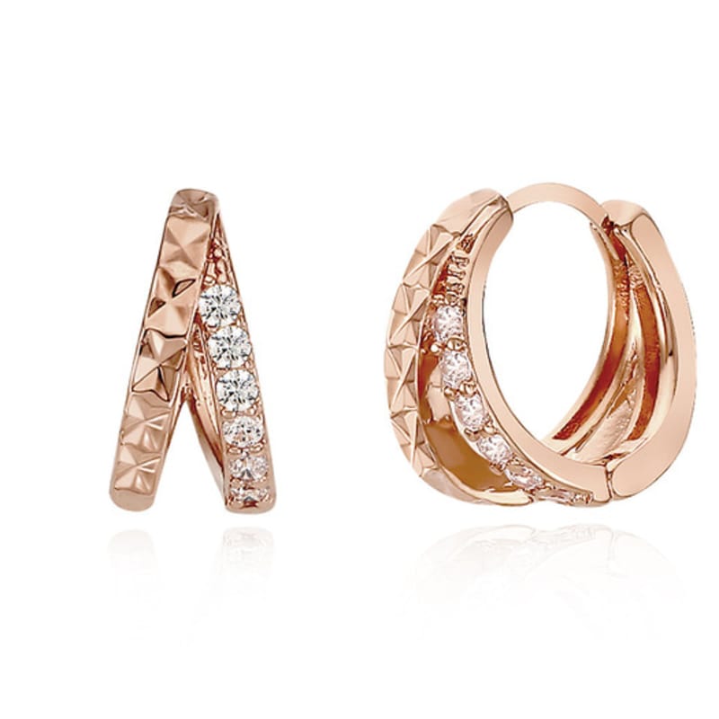 CRANNE 14K Cut Cubic One-Touch Earrings (Gold Filled) C24EGF160