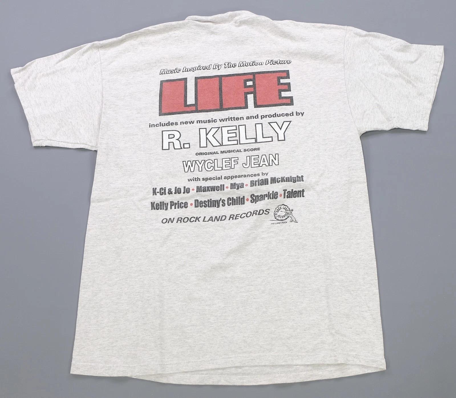 Rare VTG Life 1999 Movie Soundtrack T Shirt 90s R. Kelly Wycleaf Jean Gray XL S