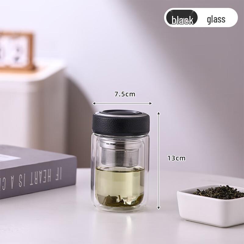 Стеклянная кружка-заварник с двойными стенками