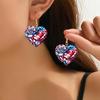 Acrylic American Flag Heart Earrings - Red, White & Blue Independence Day Accessories
