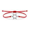 Zinklegering Davidsstjärna Berlockarmband Dam Mode Judisk Salomos Sigill Röd Tråd Handgjord Justerbar Smycke Gåva