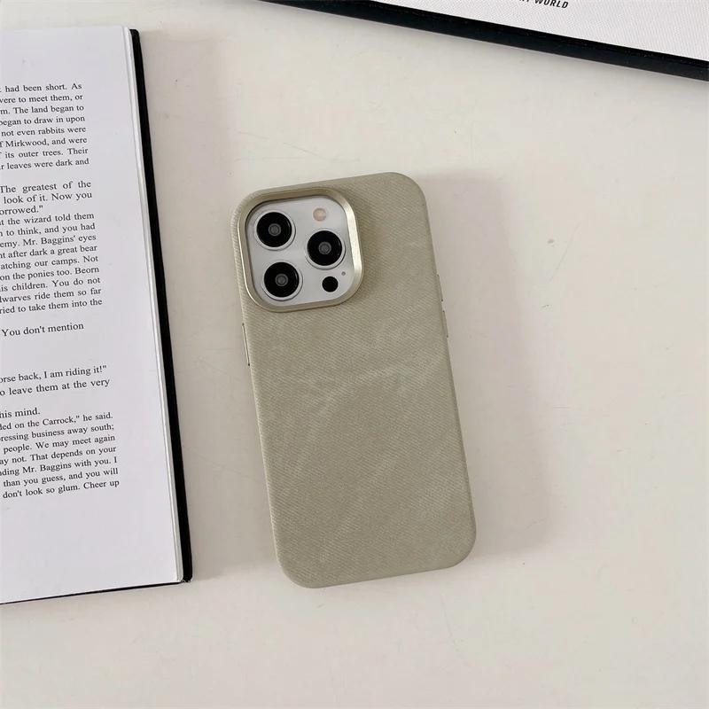 Flannel For Magsafe Phone Case for iPhone 16 Pro Max 15 15Pro 17 Matte Wireless Charging Back Cover Microfiber Protective Shell