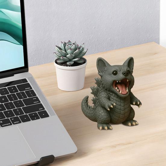 Yousheng Collectible Dog Figurine Handmade Resin Puppy Ornament Desktop Dog Statue for Home Office Desk Bookshelf Dog Lovers Gift