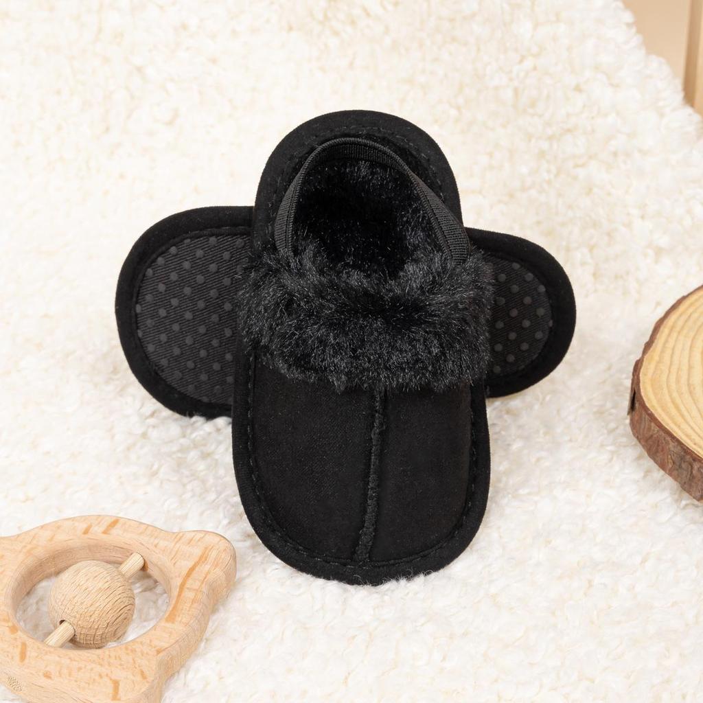 Warm Velvet Fur Soft Sole Baby Shoes 0-1 Year - Autumn/Winter Cotton Casual