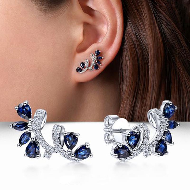 Wind Flower Stud Earrings Female, High-End Niche Design Flower Vine Earrings, Night Market Stall