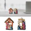 Lovely Resin Ornament Holy Family Statue Ornaments Novelty Holy Family Home Decor Display Christian Gift