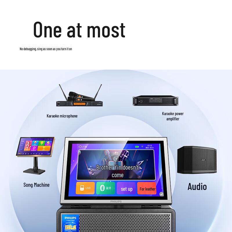 Philips Portable Karaoke System with Screen and Bluetooth CN Plug (adapter Included)