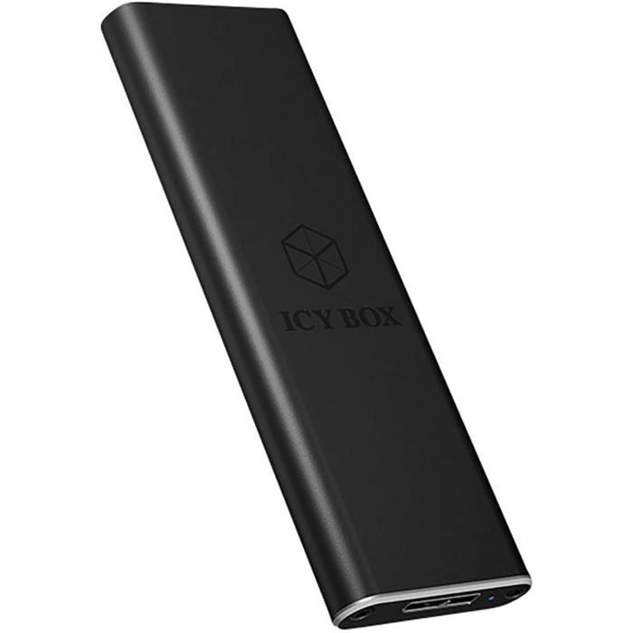 Boitier externe icy box ib-183m2 avec indicateur de données, indicateur d'alimentation m.2 m.2 card usb 3.0 noir
