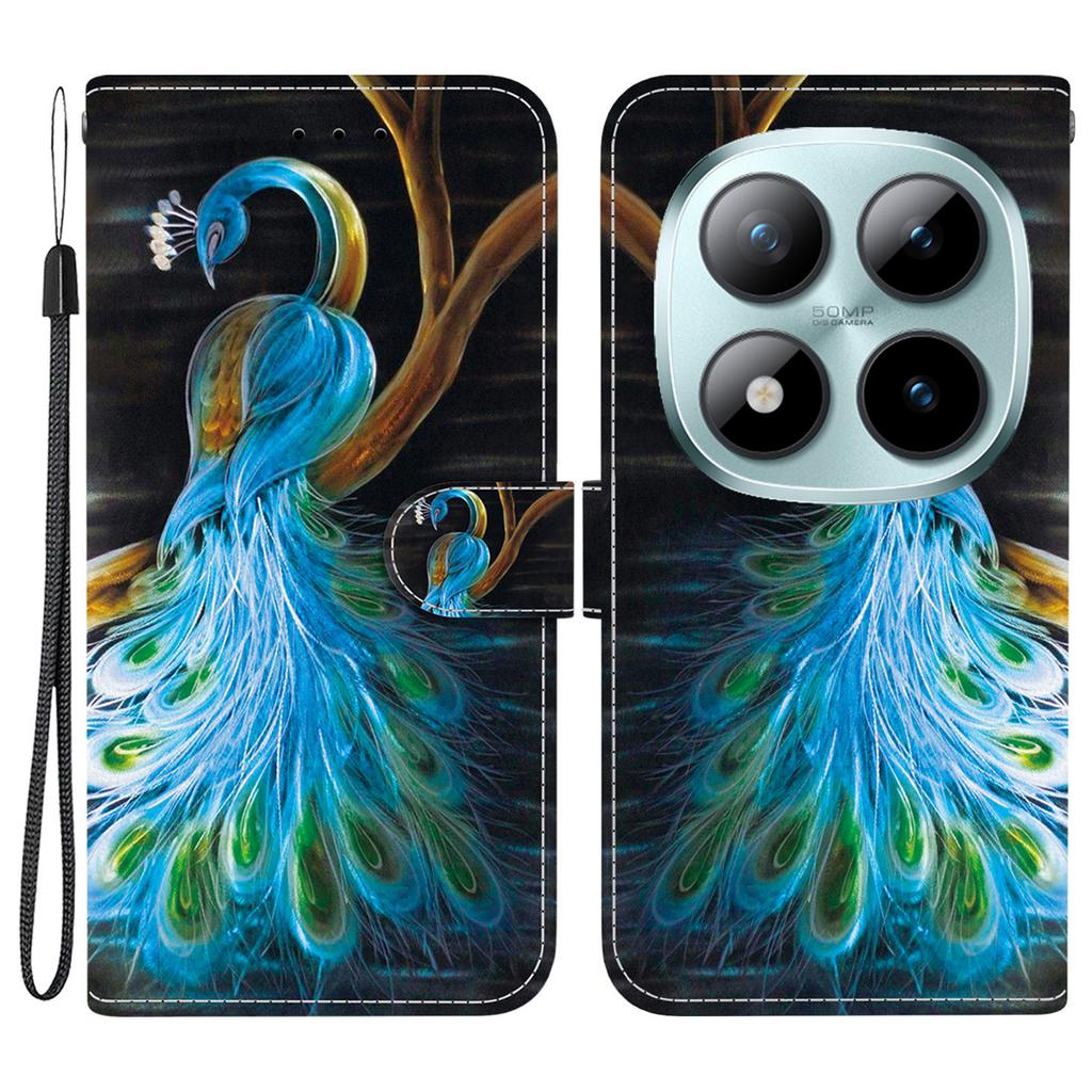 For Xiaomi Poco M8 Pro 5G/Redmi Note 15 Pro+ 5G (Global) Case Pattern Printing Leather Flip Wallet Phone Cover with Lanyard