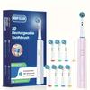 Oral Care Electric Toothbrush, 8 Interchangeable Brush Heads, 3 Modes, Suitable for Travel, Soft and Gentle, Suitable for Adults