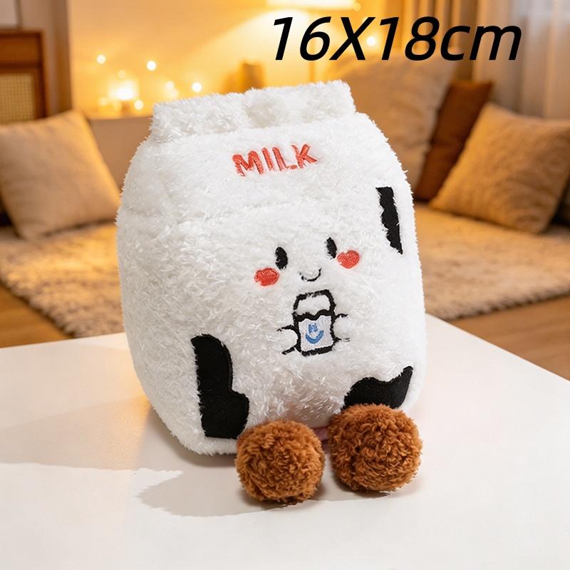 Boîte Cadeau Carrée Kawaii Poupée Peluche Avec Grand Nœud, Jouet en Peluche Carton de Lait Moelleux Multicolore, Ornement Peluche Doux Pour Cadeaux. as picture