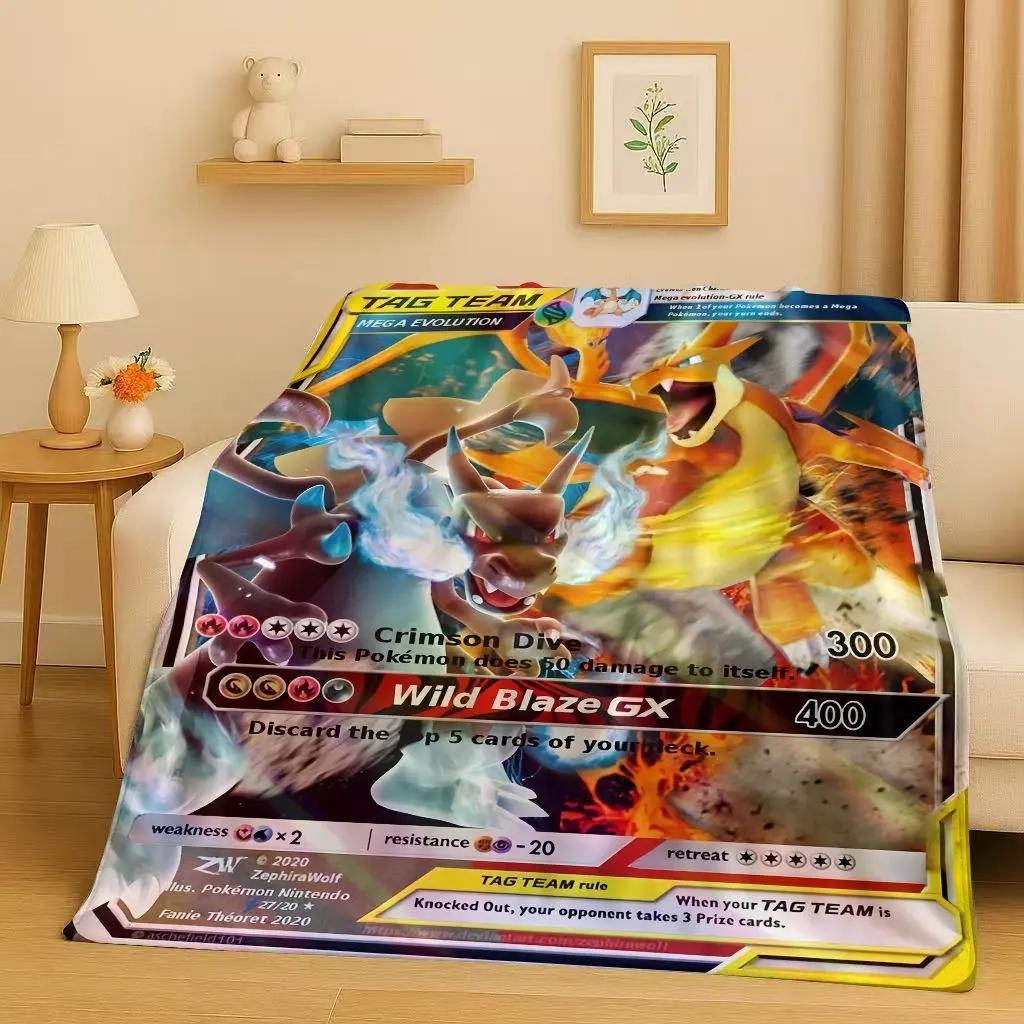 3D Charizard Pokemon Cartoon Christmas Gift Flannel Blanket,Ultra Soft Plush Throw for Home Bedroom Bed Sofa Cover Kids