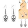 Trendy Fashion Statement Skull Head Pendant Earrings For Women Geometric Design