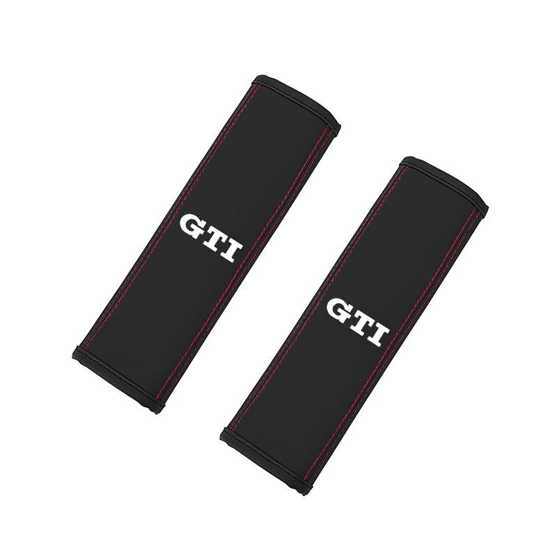 Volkswagen Car Seat Belt Shoulder Cushion Leather Protector Pad Accessories Key For VW T-ROC Golf Amarok GTI T5 T-Cross Phaeton
