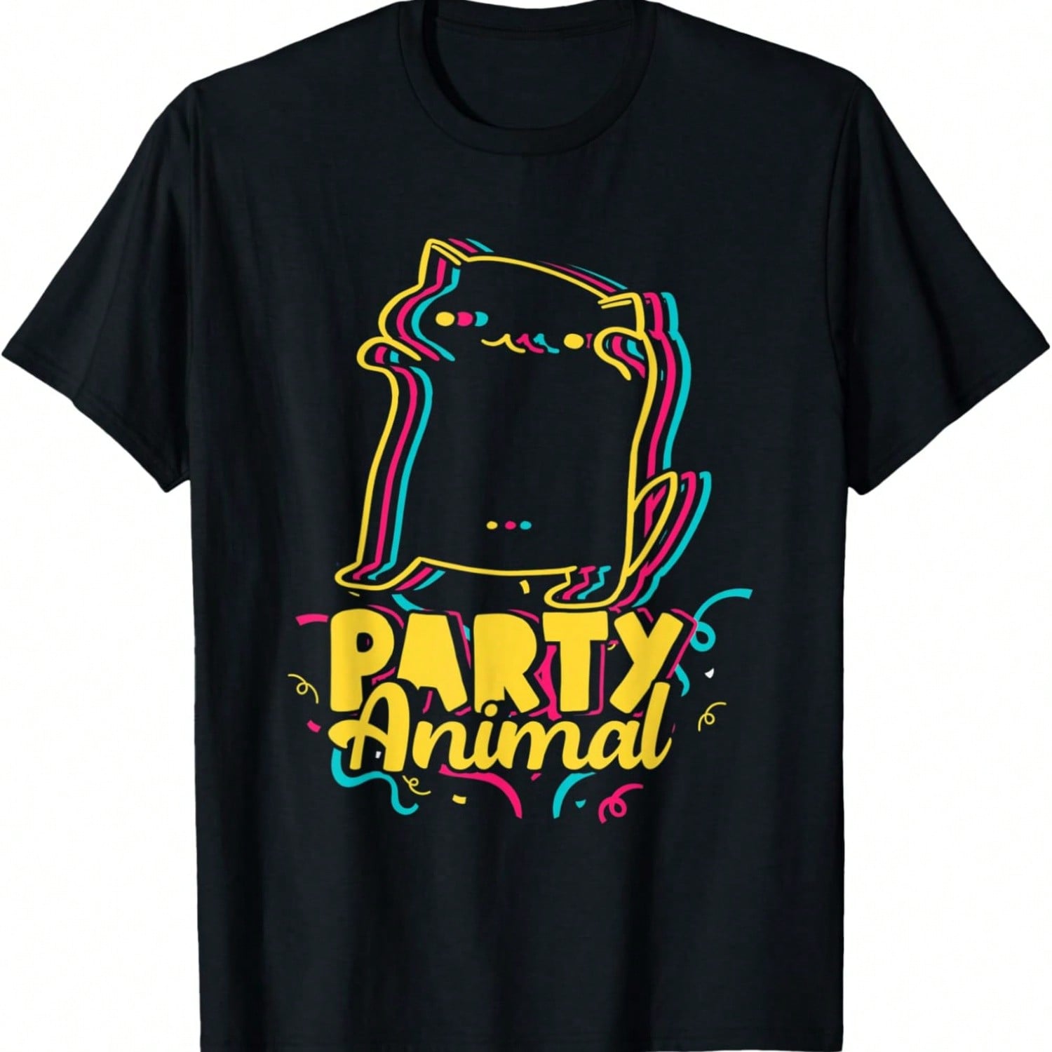 Funny Party Animal _ Disco _ Dancing Cat Meme T-Shirt S разноцветный