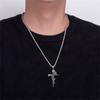 Fashion Vintage Rose Cross Pendant Necklace for Women Men Punk Goth Jewelry Chain for Romantic