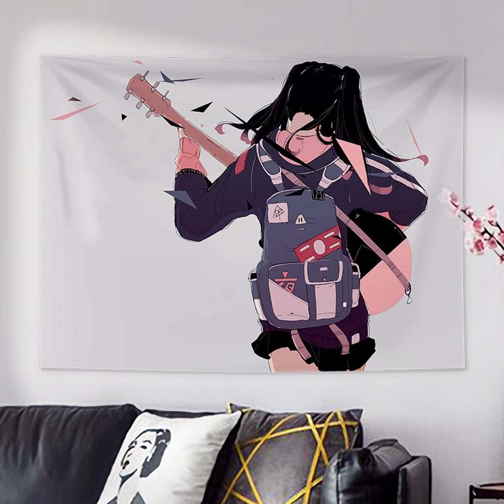 VIKAMA Two Dimensional Girl Tapestry Kawaii Comic Theme Poster Background Bedroom Living Room Dormitory Home Decoration