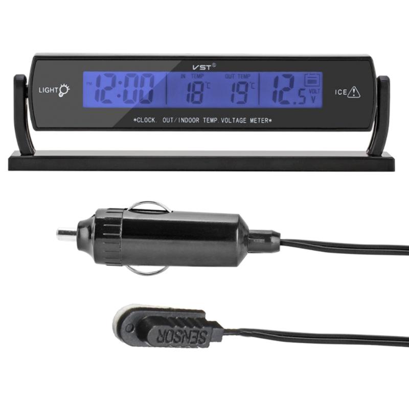 Multifunctional Auto Meter Clock Voltage Freezing Temperature, LCD Monitor Clock 1