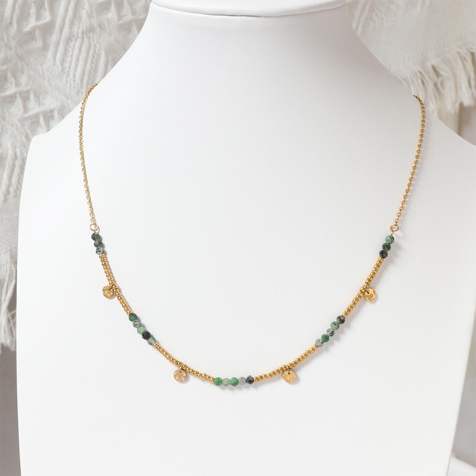 Compact Fresh Natural Stone Necklace For Women Lamp Luxury Niche Lapis Lazuli Beaded Autumn And Winter Necklace X