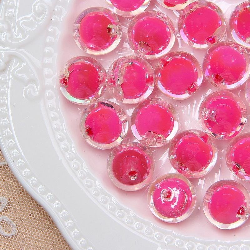 16mm Colorful UV-Plated Acrylic Round Beads for DIY Jewelry, Phone Chains, Wind Chimes, and Car Hangings