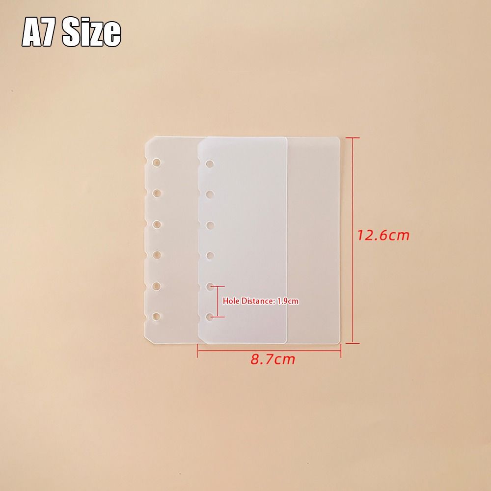 10 Stück A4 A5 A6 A7 Notizbuch Trennblätter Schreibwaren Zubehör Transparenter Innerer Papier Trennwand Mattes PP Ordner Organizer Trennwand
